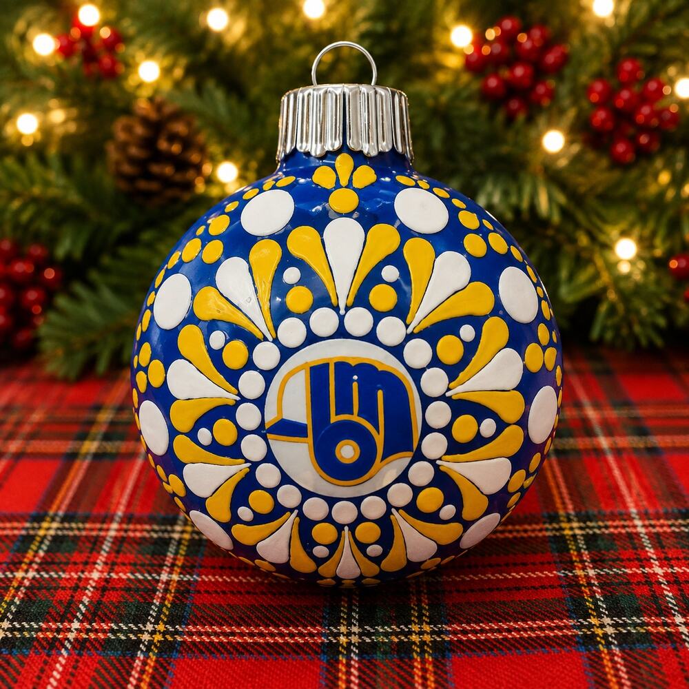 Hand-Painted Milwaukee Brewers Christmas Ornament – Custom Orders Available
